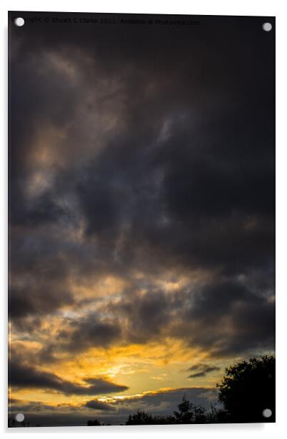 Stormy sunset Acrylic by Stuart C Clarke