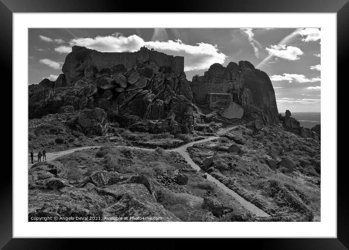 Paths to Monsanto Castle - Monochrome Framed Mounted Print by Angelo DeVal