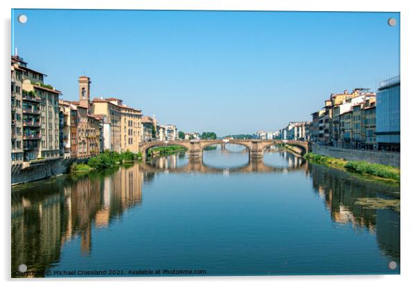 River Arno Florance Acrylic by Michael Crossland