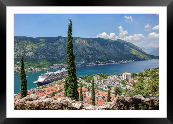 View over Kotor Framed Mounted Print by Michael Crossland