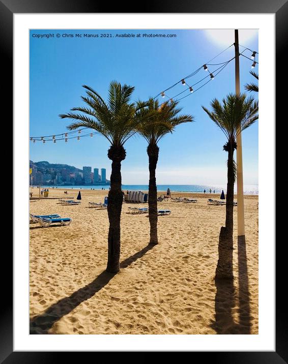 Benidorm Levante Beach in Spain Framed Mounted Print by Chris Mc Manus