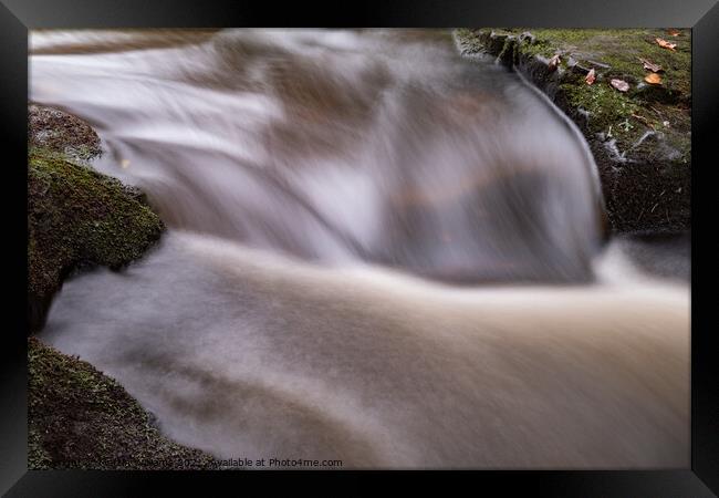 A small waterfall abstract on the North York Moors Framed Print by Martin Williams