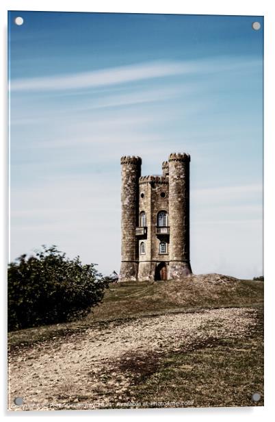 Broadway Tower - A Folly In the Heart Of The Cotsw Acrylic by Peter Greenway