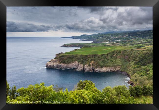 Azores, Sao Miguel island north coast panorama Framed Print by Paulo Rocha