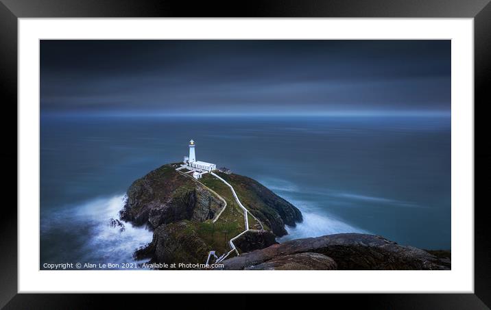 Majestic Beacon on the Raging Seas Framed Mounted Print by Alan Le Bon