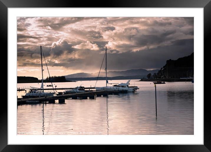 Sunset Oban harbour  Framed Mounted Print by christian maltby