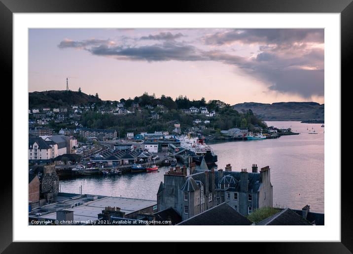 A view from Jacobs ladder Oban Framed Mounted Print by christian maltby