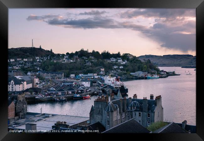 A view from Jacobs ladder Oban Framed Print by christian maltby
