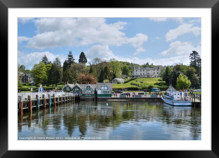 The Pier at Bowness on Windermere Framed Mounted Print by Diana Mower