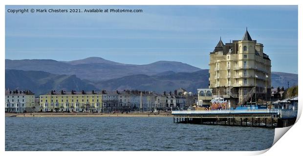 Grand hotel from Llandudno pier Print by Mark Chesters