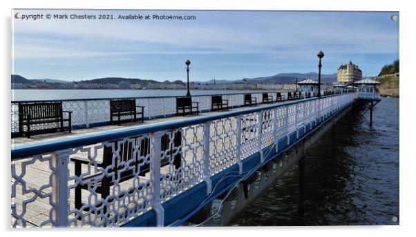 Llandudno pier from the side. Acrylic by Mark Chesters
