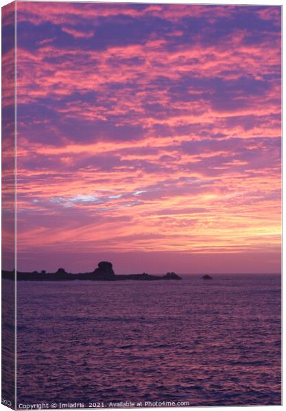 Beautiful Plouguerneau sunset, Brittany, France Canvas Print by Imladris 