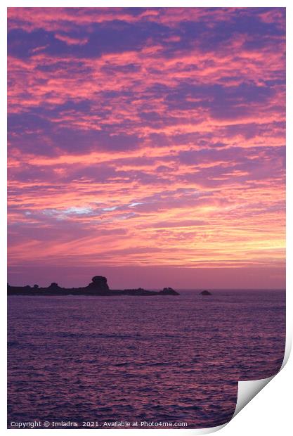 Beautiful Plouguerneau sunset, Brittany, France Print by Imladris 