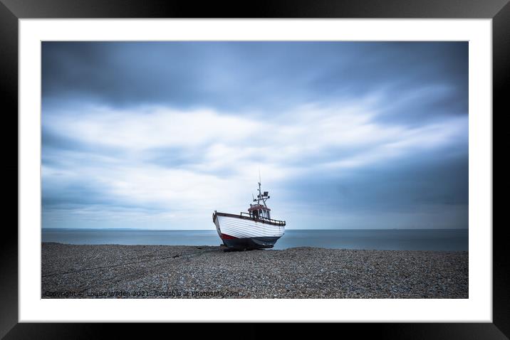 Fishing boot in Dungeness  Framed Mounted Print by Louise Wilden