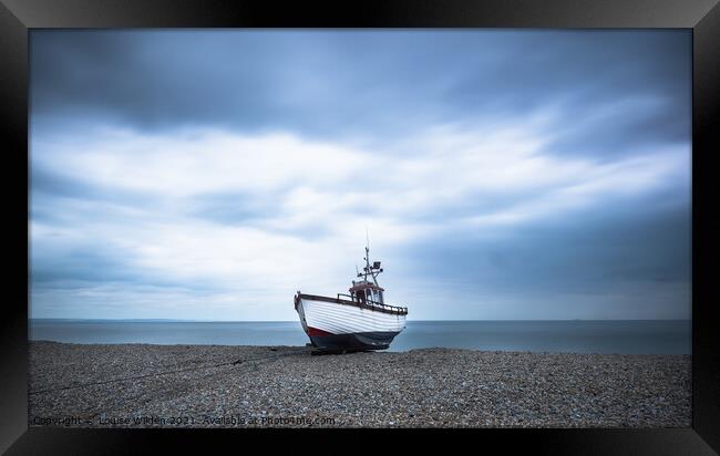 Fishing boot in Dungeness  Framed Print by Louise Wilden