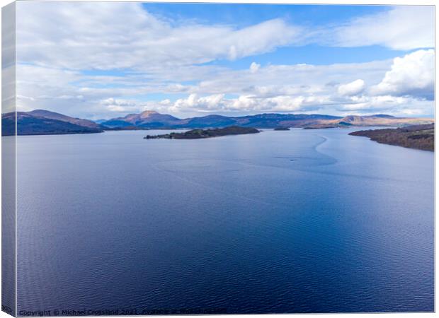 Loch Lomond from the air Canvas Print by Michael Crossland