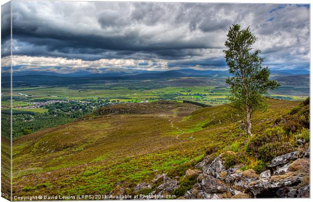 Kingussie and the Cairngorms, Scottish Highlands Canvas Print by David Lewins (LRPS)