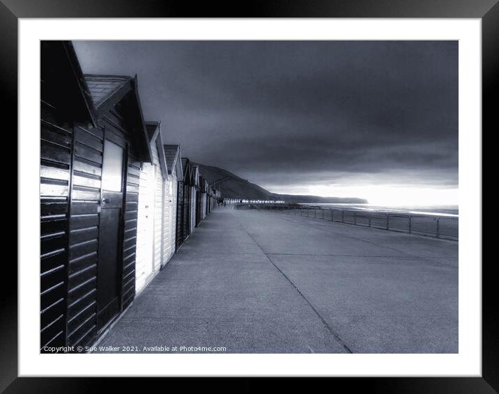 Whitby beach huts Framed Mounted Print by Sue Walker