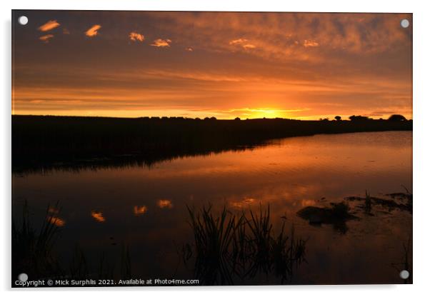 Woodhorn Sunrise Acrylic by Mick Surphlis