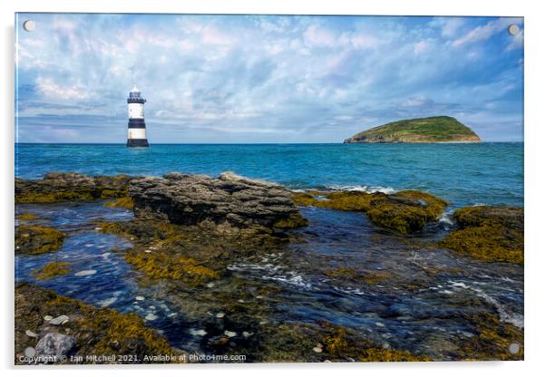 Penmon Lighthouse Acrylic by Ian Mitchell