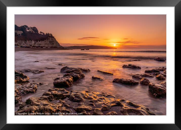 Sunrise over Beer Beach Framed Mounted Print by Gary Holpin