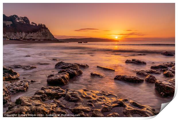 Sunrise over Beer Beach Print by Gary Holpin
