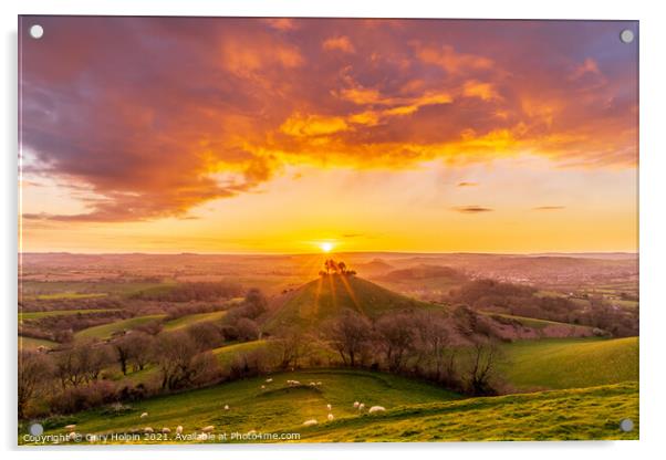 Colmer's Hill sunrise Acrylic by Gary Holpin