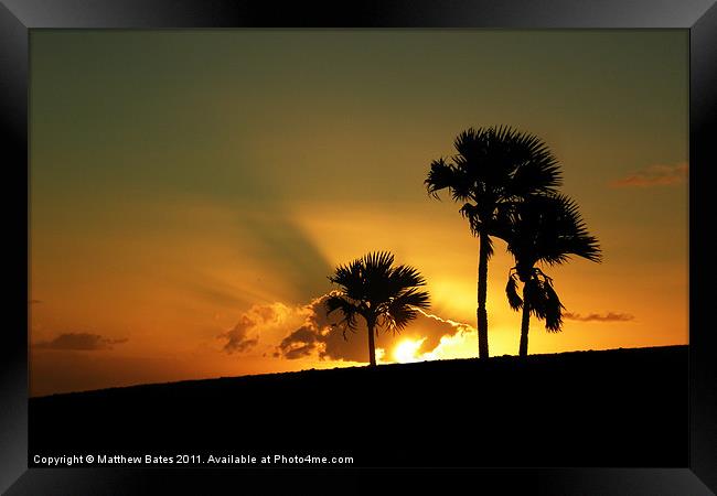 Mauritian Sunset Framed Print by Matthew Bates