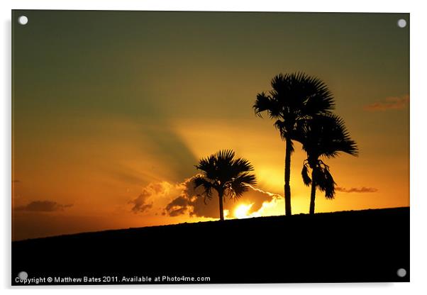 Mauritian Sunset Acrylic by Matthew Bates