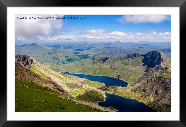 Lakes in the Snowdon Horseshoe Snowdonia Wales Framed Mounted Print by Pearl Bucknall