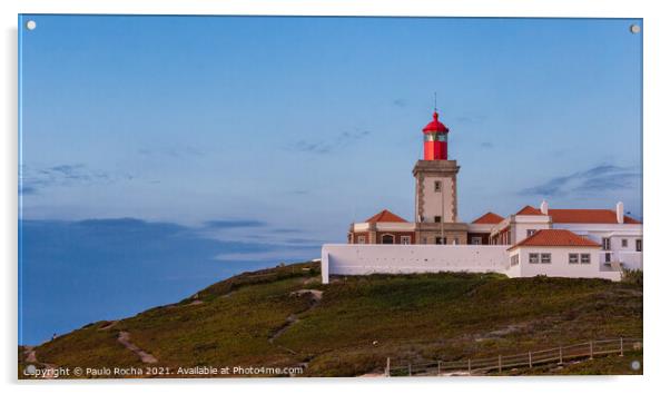 Lighthouse at Cape Cabo da Roca, Cascais, Portugal. Acrylic by Paulo Rocha