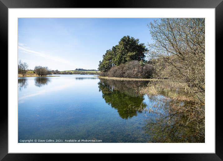 Lindean Loch Reservoir and nature reserve in the Scottish Borders Framed Mounted Print by Dave Collins