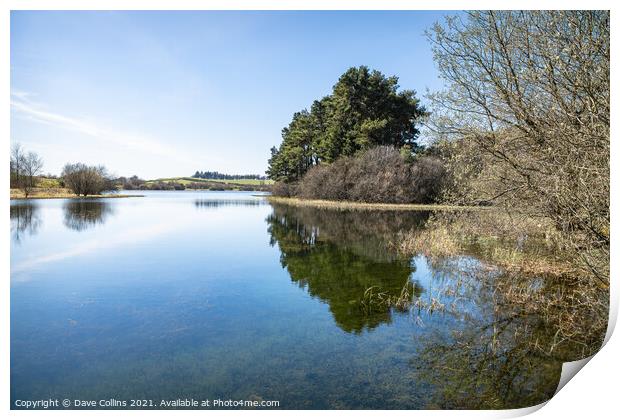 Lindean Loch Reservoir and nature reserve in the Scottish Borders Print by Dave Collins