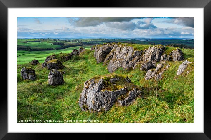 Autumn colours at Harborough Rocks Framed Mounted Print by Chris Drabble