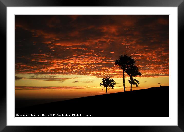 Mauritian Sunset 2 Framed Mounted Print by Matthew Bates