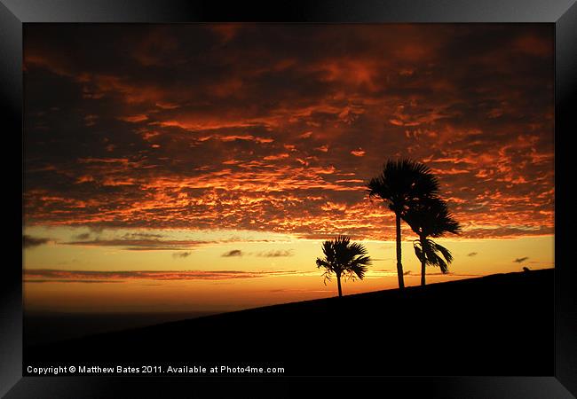 Mauritian Sunset 2 Framed Print by Matthew Bates