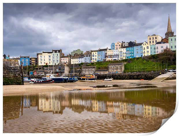 Tenby Harbour, Pembrokeshire, Wales. Print by Colin Allen