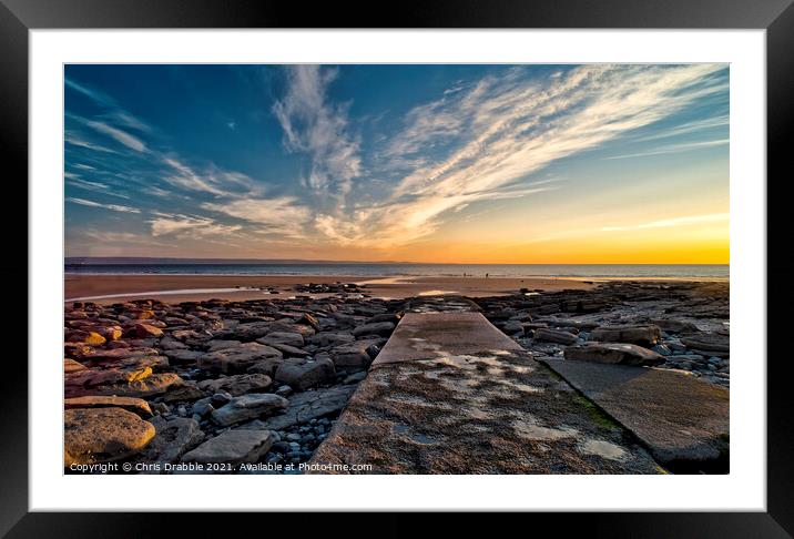Dunraven Bay, Southerndown Framed Mounted Print by Chris Drabble