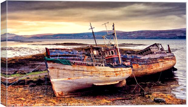 Fishing boats at Salen, Isle of Mull. Canvas Print by Chris Drabble