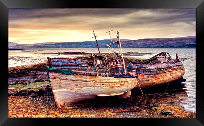 Fishing boats at Salen, Isle of Mull. Framed Print by Chris Drabble