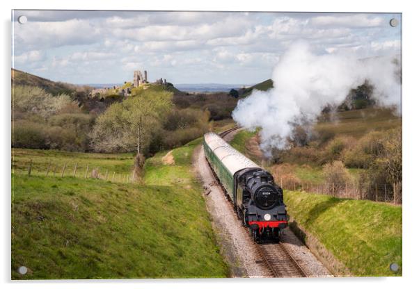 Corfe Castle Steam Train Acrylic by David Semmens