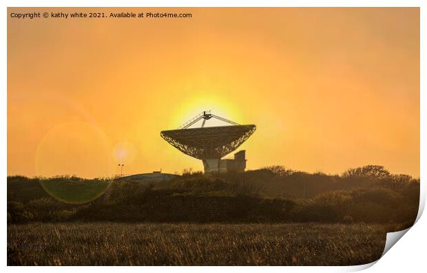 Goonhilly Downs ,Gateway to Space,satallite dish, Print by kathy white