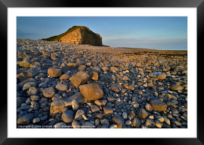 Llantwit Major Beach and Cliffs Framed Mounted Print by Chris Drabble