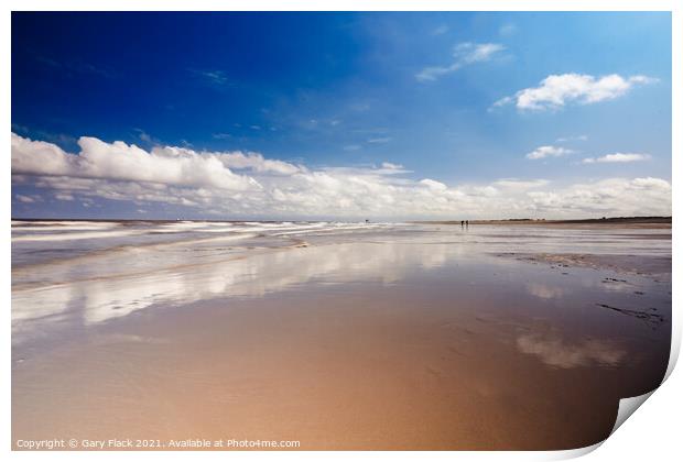 Sand and Sea reflections of the beautiful clouds a Print by That Foto