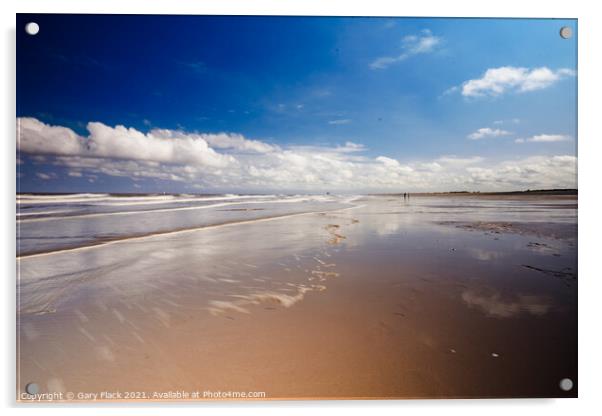 Sand and Blue Sky May Day  Sutton-on-Sea Acrylic by That Foto