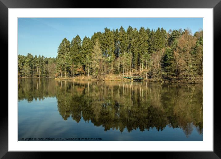 Mallards Pike Pond in the Forest of Dean Glouceste Framed Mounted Print by Nick Jenkins