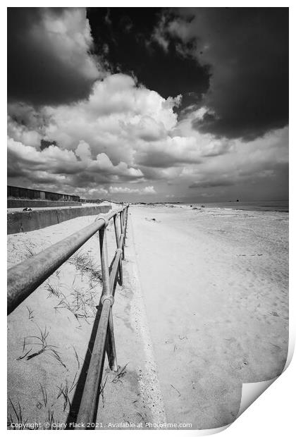 Sutton-on-Sea Beach in Monochrome Print by That Foto