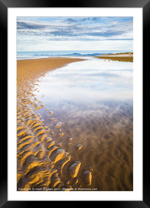 Benar Beach at Talybont, Barmouth Framed Mounted Print by Heidi Stewart