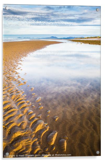 Benar Beach at Talybont, Barmouth Acrylic by Heidi Stewart