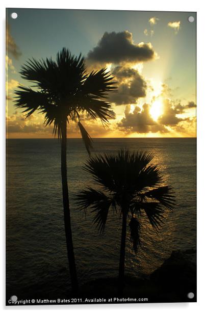 Mauritian Sunset 3 Acrylic by Matthew Bates